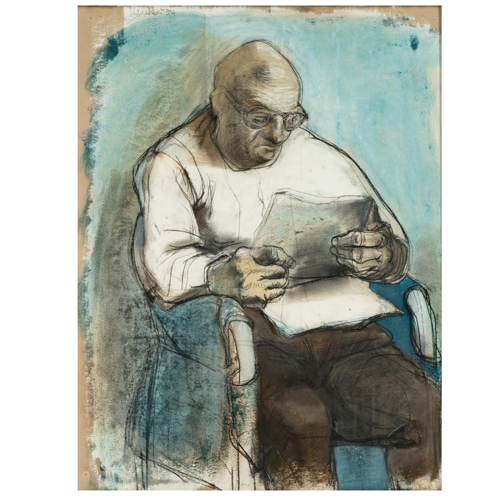 Howard Warshaw comparable auction result: howard warshaw 1920 1977 portrait of a man reading