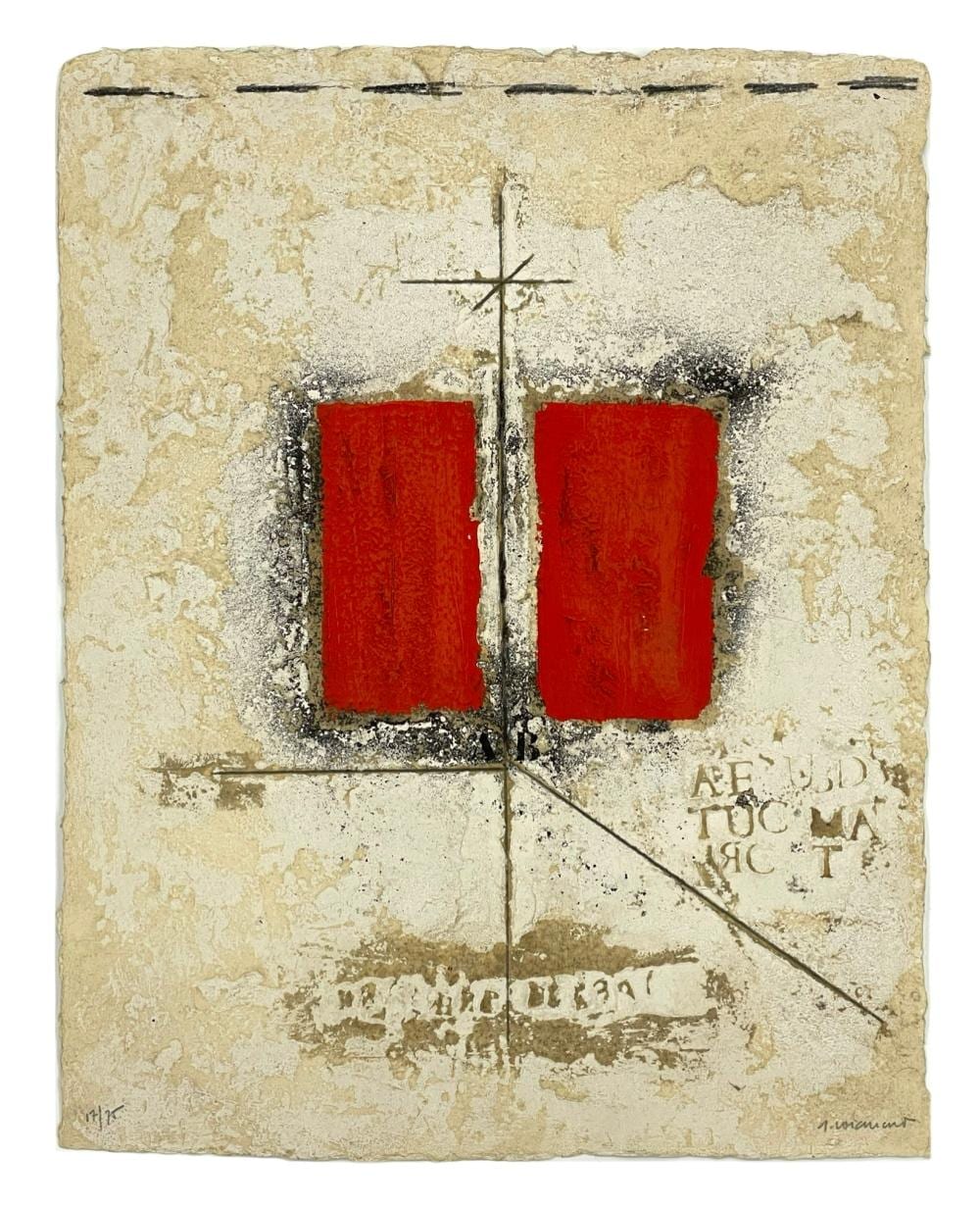 JAMES COIGNARD "AB RED SQUARES" LITHOGRAPH sold by Bradford's, lot 3294 — auction record photograph