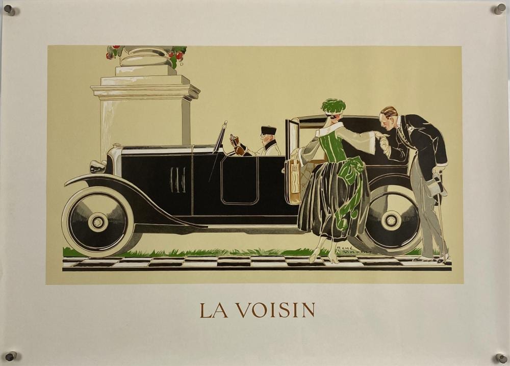 Rene Vincent comparable auction result: rene vincent 1879 1936 le voisin c 1925 reproduction vintage french automobile poster r dition de l utomobilise paris 1974