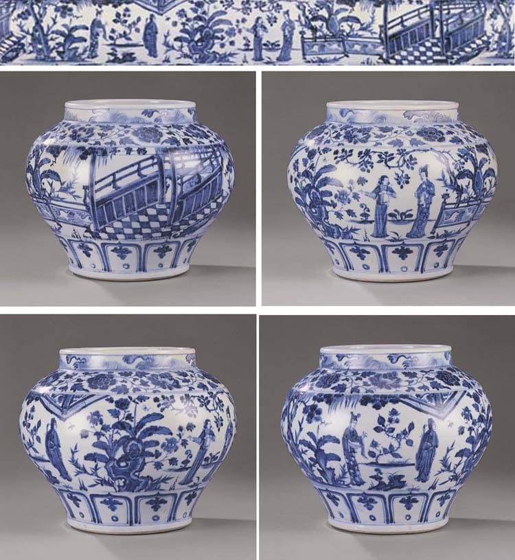 An Exceptionally Rare And Important Blue And White Jar, GUAN comparable sale