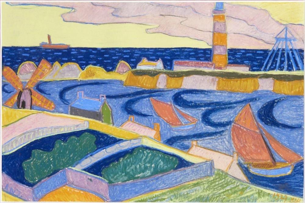 Andre Alexeyevich Jawlensky comparable auction result: andreas jawlensky neznakomov 1902 1984 houses along the coast 1927