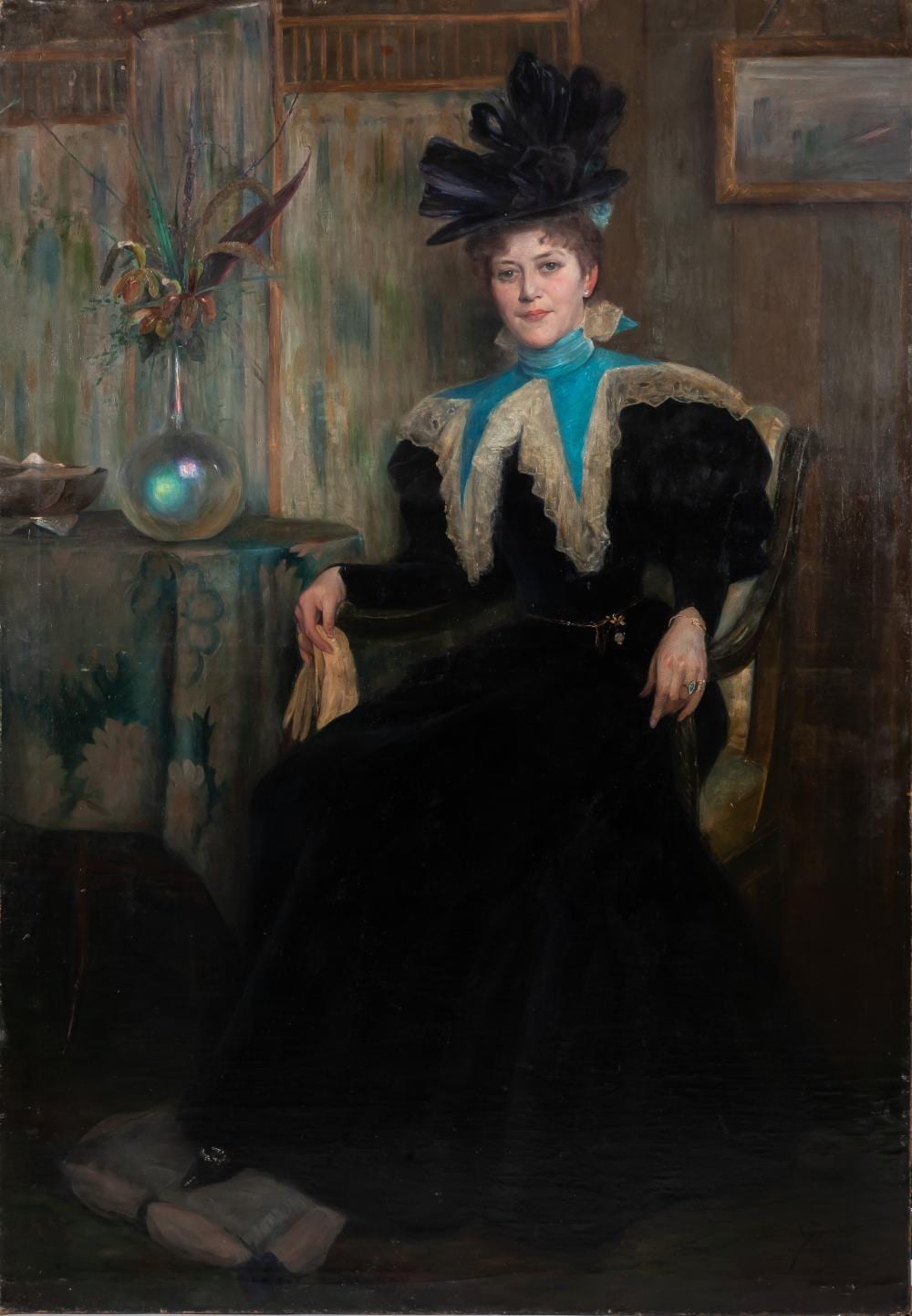José Villegas y Cordero comparable auction result: jos villegas cordero seville 1848 madrid 1921 portrait of seated lady with feathered hat