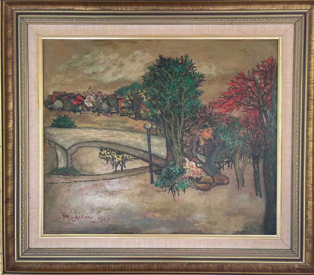 Chia Yu Chian comparable auction result: chia yu chian oil painting highway side kuala lumpur
