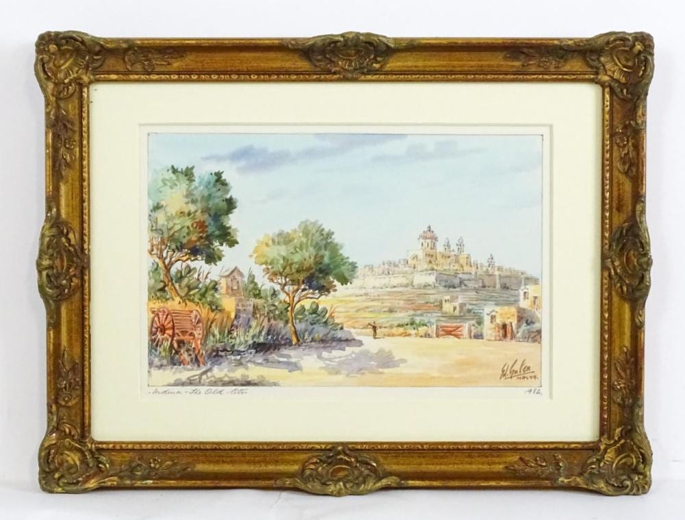 edwin galea b 1934 maltese school watercolour mdina the old city si · Claydon Auctioneers · 2024-12-31 Edwin Galea comparable auction result: edwin galea b 1934 maltese school watercolour mdina the old city si