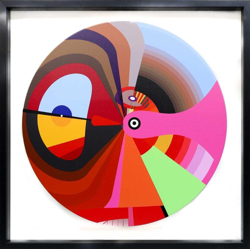 Yasmin Golder comparable auction result: yasmin golder fish eye mixed media on clear perspex 74cm x 74cm