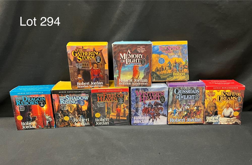 Robert Jordan comparable auction result: lot of cd audiobooks for titles within the wheel of time series by robert jordan