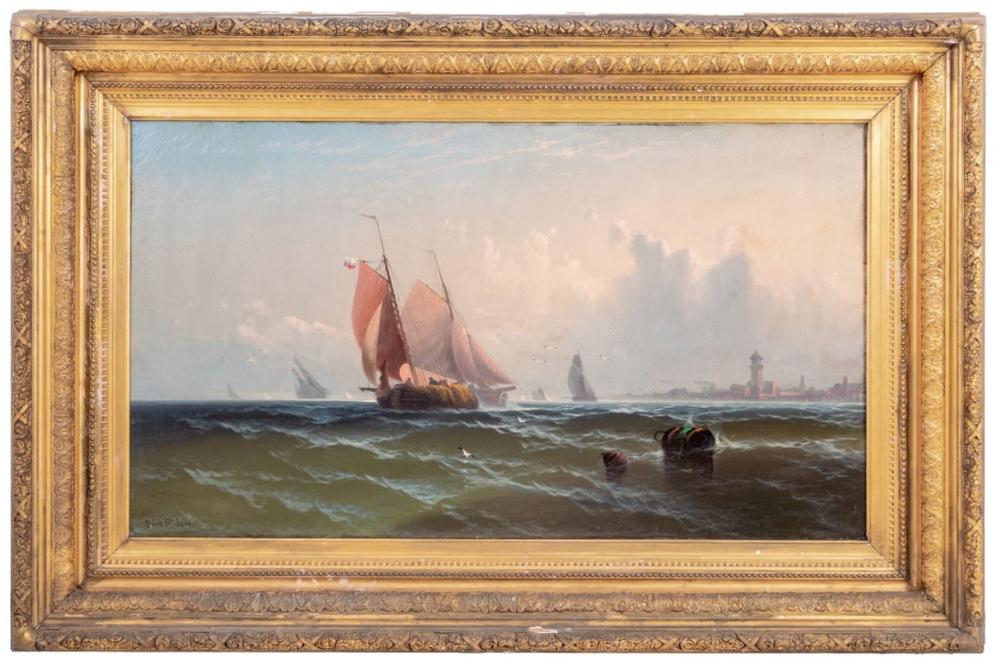 David St. John Fishing Boats Oil on Canvas sold by Auctions at Showplace, lot 46 — auction record photograph