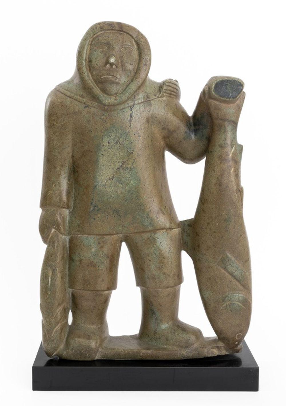 Inuit Carved Soapstone Fisherman Sculpture sold by Auctions at Showplace, lot 279 — auction record photograph