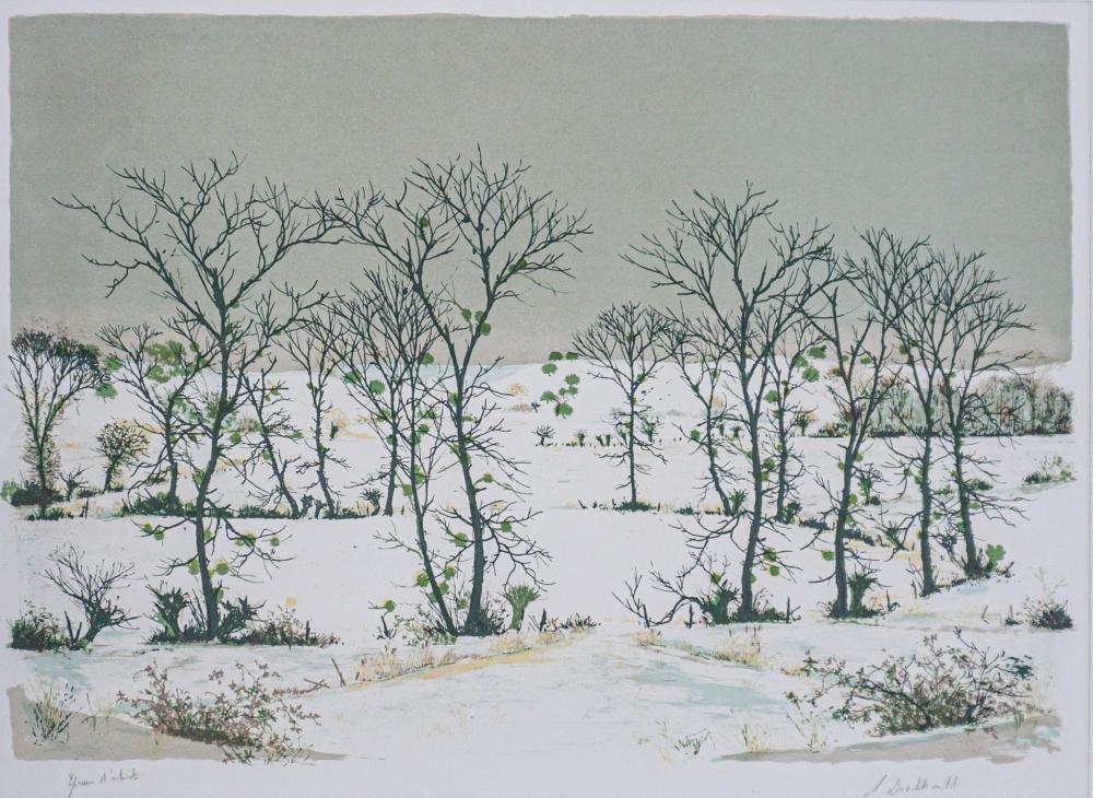Albert Drachkovitch comparable auction result: albert drachkovitch french b 1928 winter landscape artist s proof lithograph in color frame 21 x 35 in 53 3 x 88 9 cm