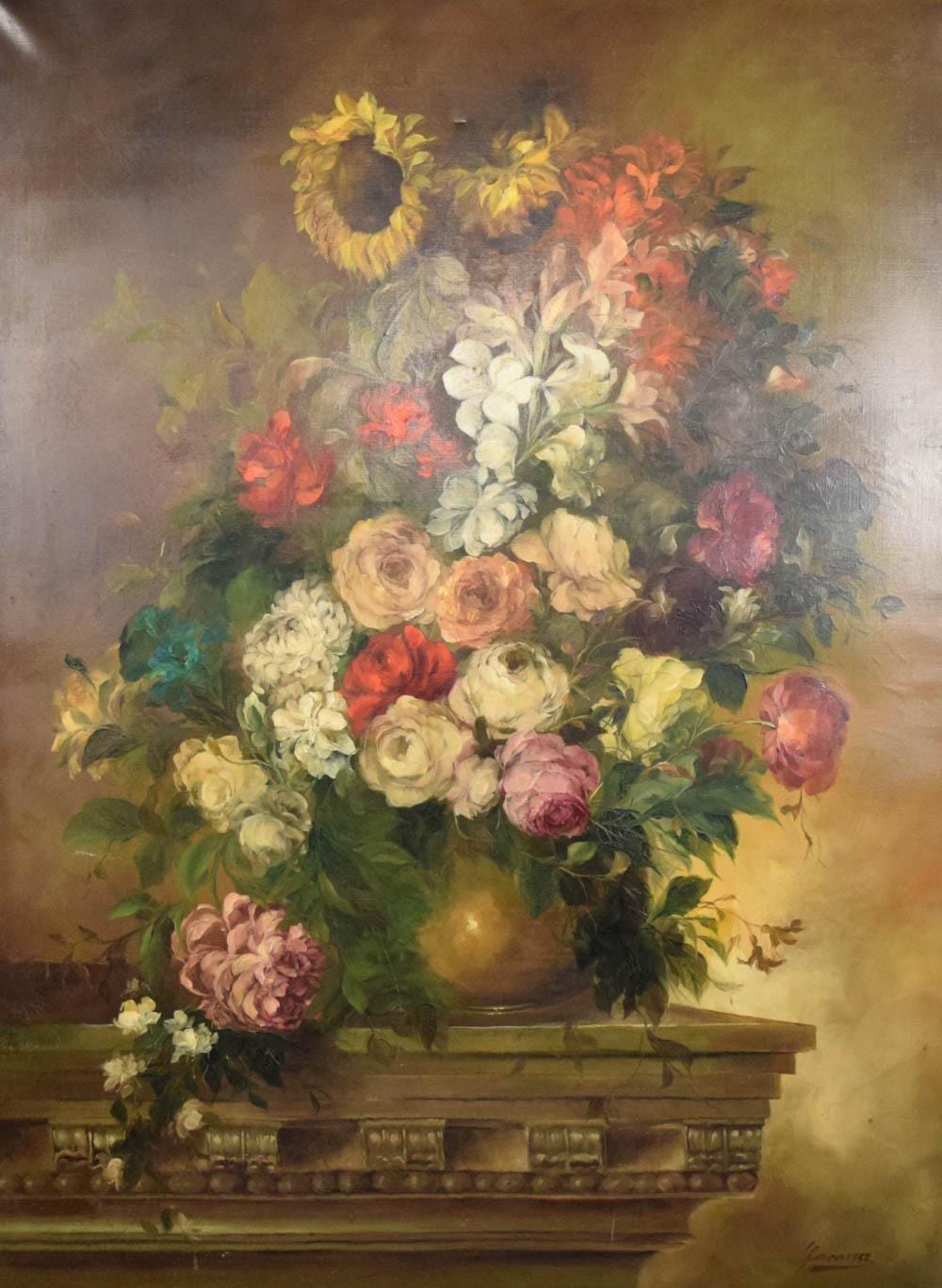 Heinrich Garossa comparable auction result: heinrich garossa oil on canvas still life