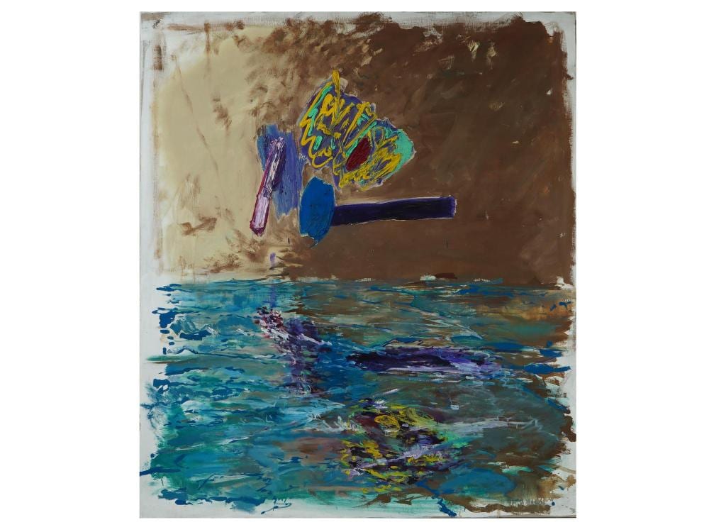Graham Collins comparable auction result: american oil abstract painting by graham collins