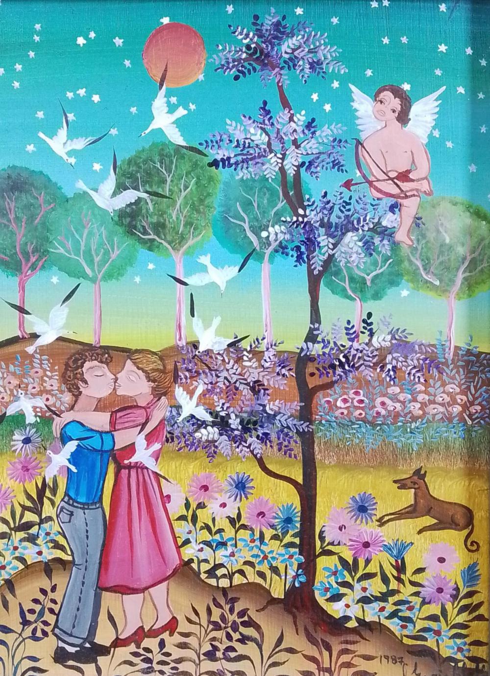 Miguel Garcia Ceballos comparable auction result: miguel garcia ceballos b 1945 acrylic on board