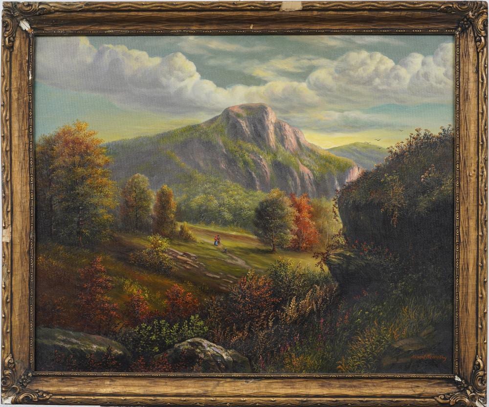 Albert Nemethy comparable auction result: albert nemethy signed hudson river school framed landscape oil painting