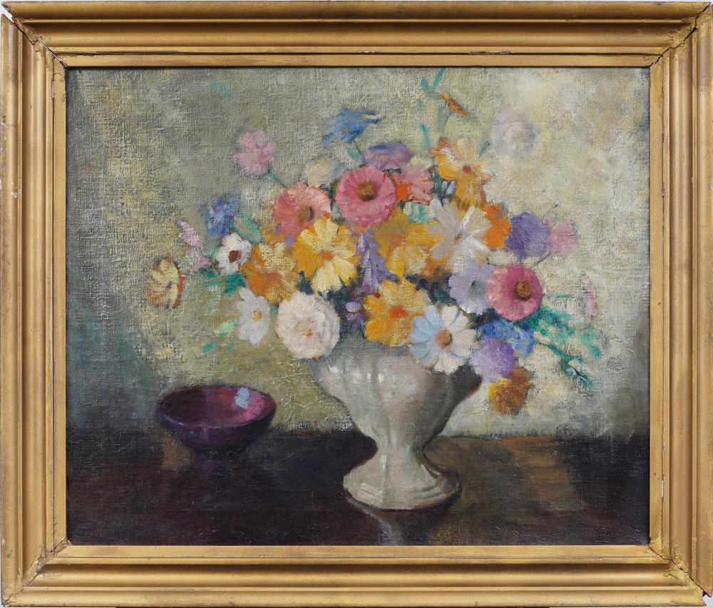 frank h desch 1873 1934 signed antique boston school flower still life impressionist oil painting · Curated Gallery Auctions · 2024-12-31 Frank H. Desch comparable auction result: frank h desch 1873 1934 signed antique boston school flower still life impressionist oil painting