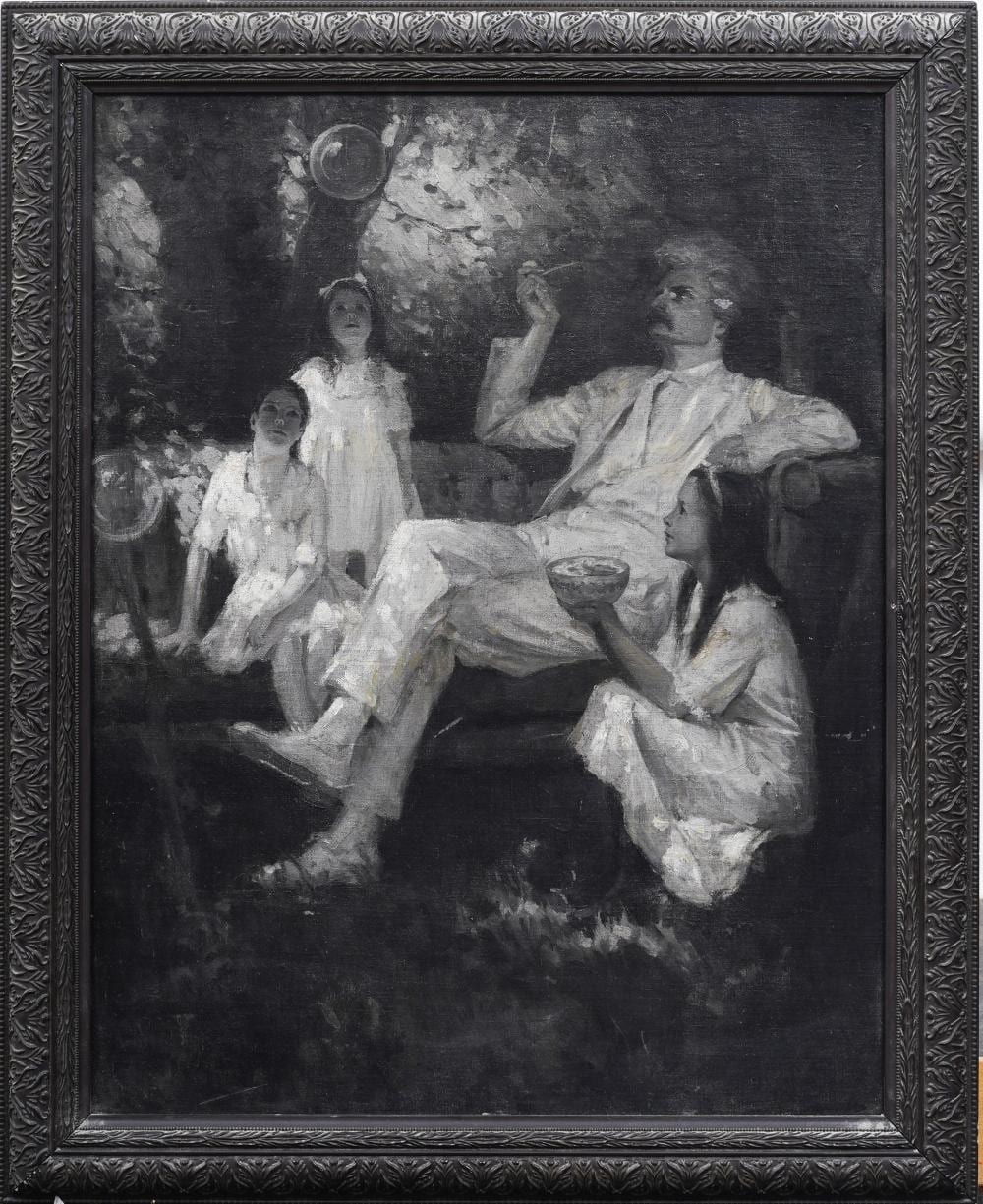 samuel johnson woolf 1880 1948 important american illustration mark twain framed oil painting · Curated Gallery Auctions · 2024-12-31 Samuel Johnson Woolf comparable auction result: samuel johnson woolf 1880 1948 important american illustration mark twain framed oil painting
