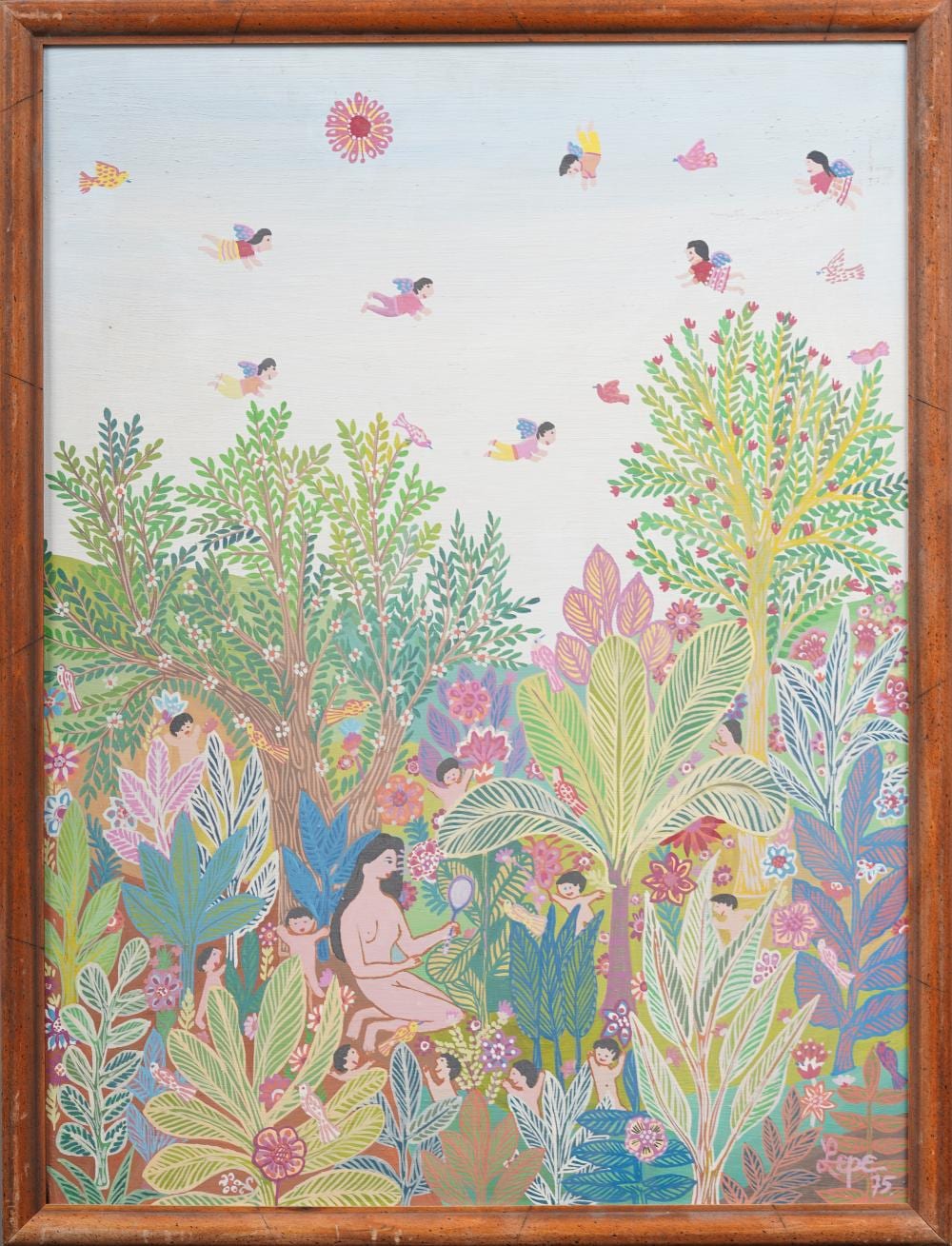 Manuel Lepe comparable auction result: manuel lepe 1936 1984 signed mexican modernist folk art landscape large framed painting