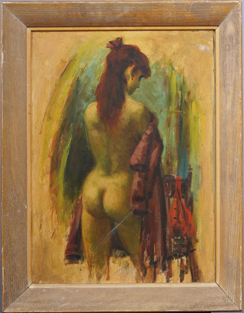Harold C Wolcott comparable auction result: harold c wolcott 1898 1977 antique american impressionist nude interior oil painting