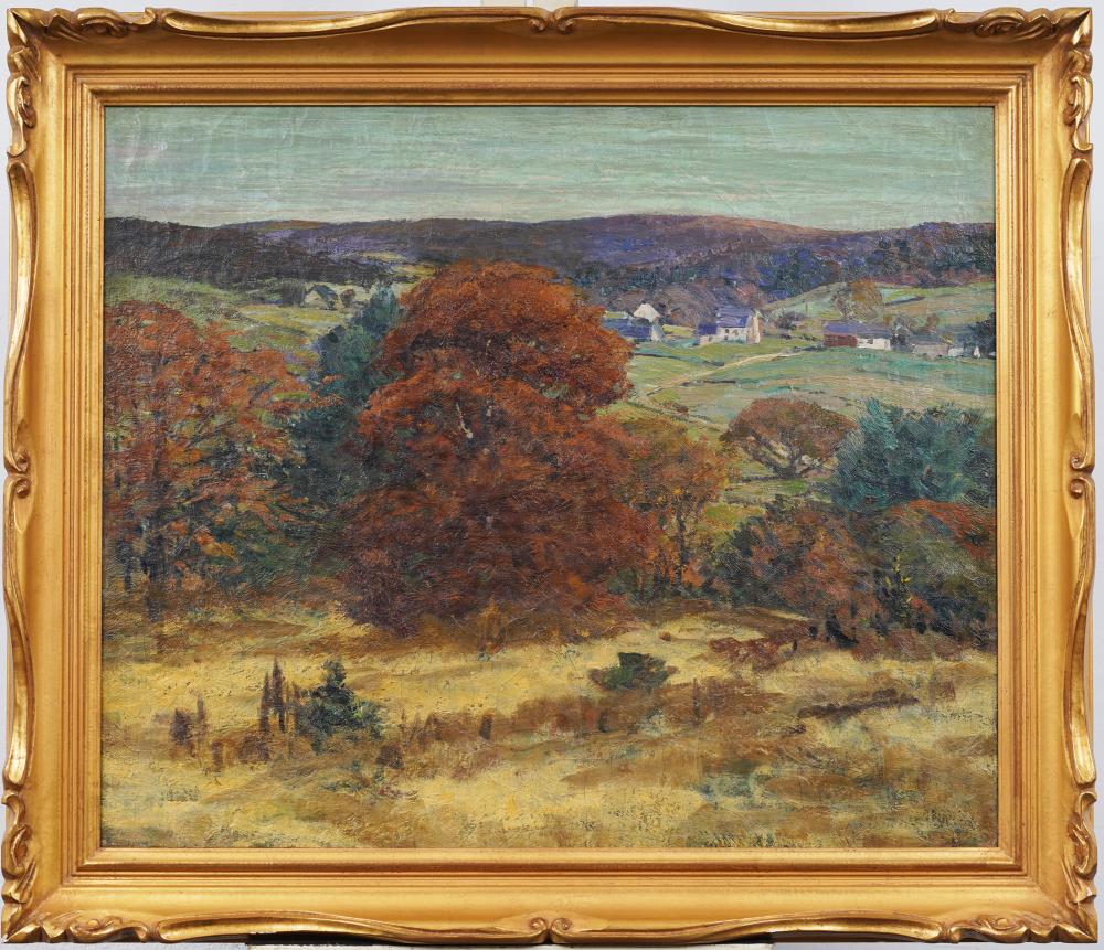 Alexander Bower (1875 - 1952) Listed New England Impressionist Fall Landscape Nicely Framed Painting sold by Curated Gallery Auctions, lot 516 — auction record photograph