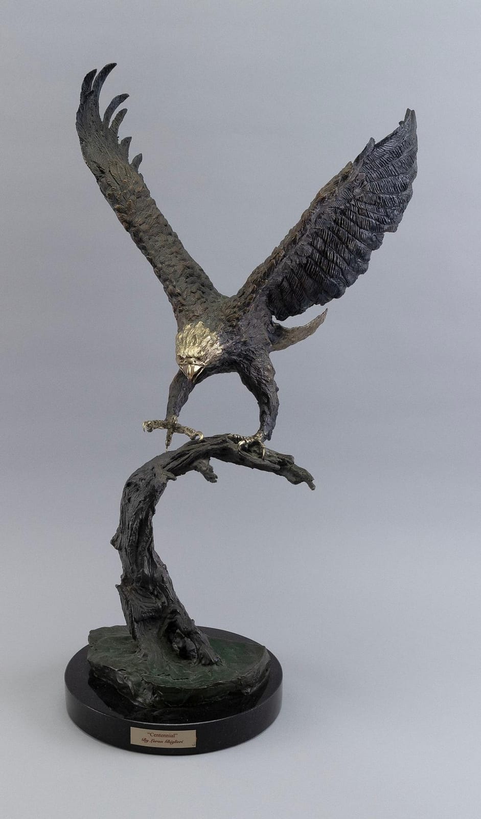 Laran Ghiglieri comparable auction result: laran ghiglieri america contemporary centennial bronze on black marble base height 26
