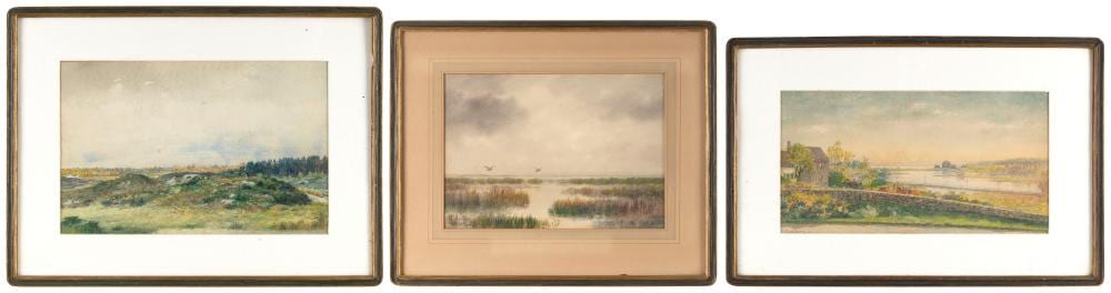 Charles Russell Loomis comparable auction result: charles russell loomis new jersey connecticut pennsylvania 1857 1936 three landscape watercolors on paper framed to 17 x 22