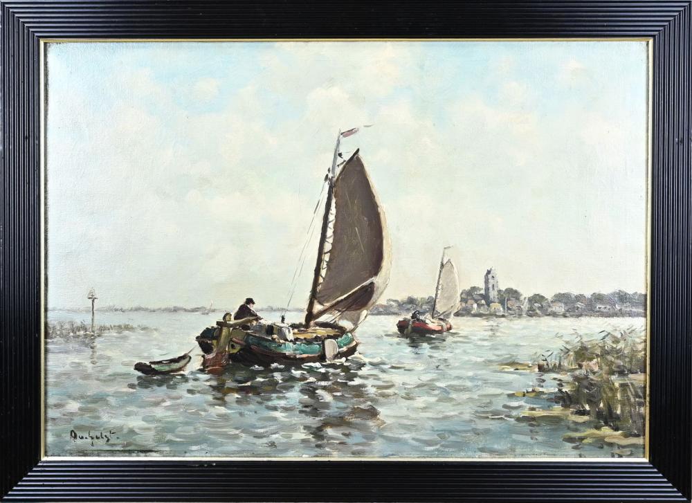 Aarnout van Gilst comparable auction result: aarnout van gilst flat bottomed boats on a dutch lake