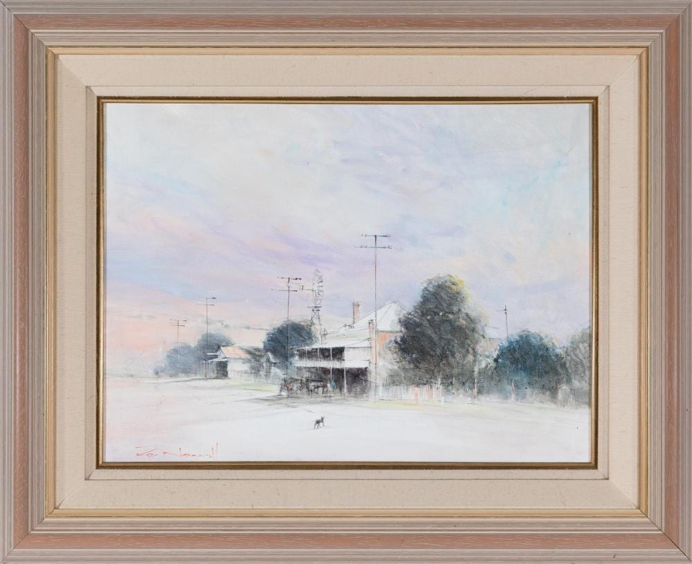 Rex Newell comparable auction result: rex newell 1939 2016 merriwa hotel hunter region 1992 oil on board 50x60 cm frame 67x82 cm