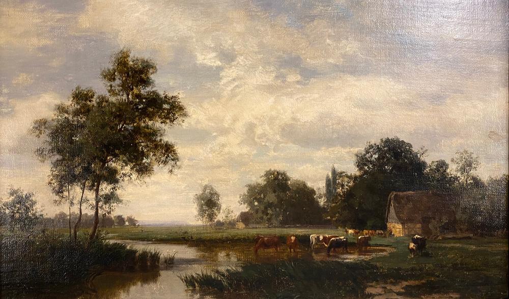 l on richet 1847 1907 flusslandschaft mit k hen signiert l lwd 29 x 50 cm beiliegend rechnun · Auktionshaus Mars · 2025-02-22 Léon Richet comparable auction result: l on richet 1847 1907 flusslandschaft mit k hen signiert l lwd 29 x 50 cm beiliegend rechnun