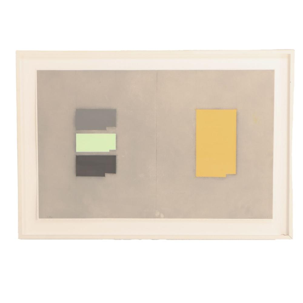 Suzanne Caporael comparable auction result: suzanne caporael america b 1949 lead yellow sb o pb abstract etching with gouache paint