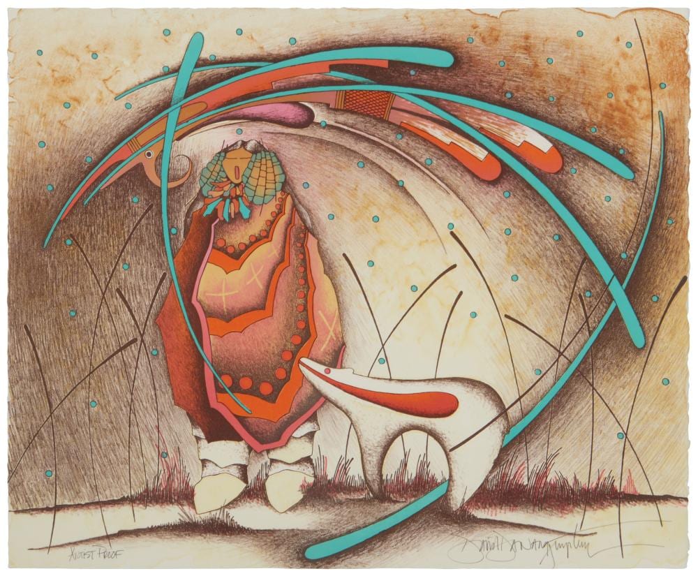 David Dawangyumptewa comparable auction result: david dawangyumptewa b 1957 hopi tewa honan mana bear girl
