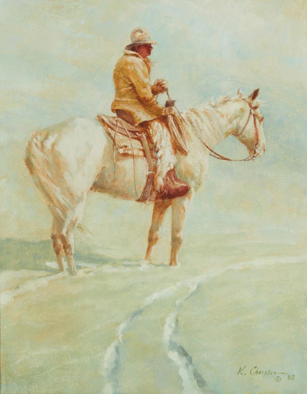 Keith Christie comparable auction result: keith christie 1935 2017 white on white 1988