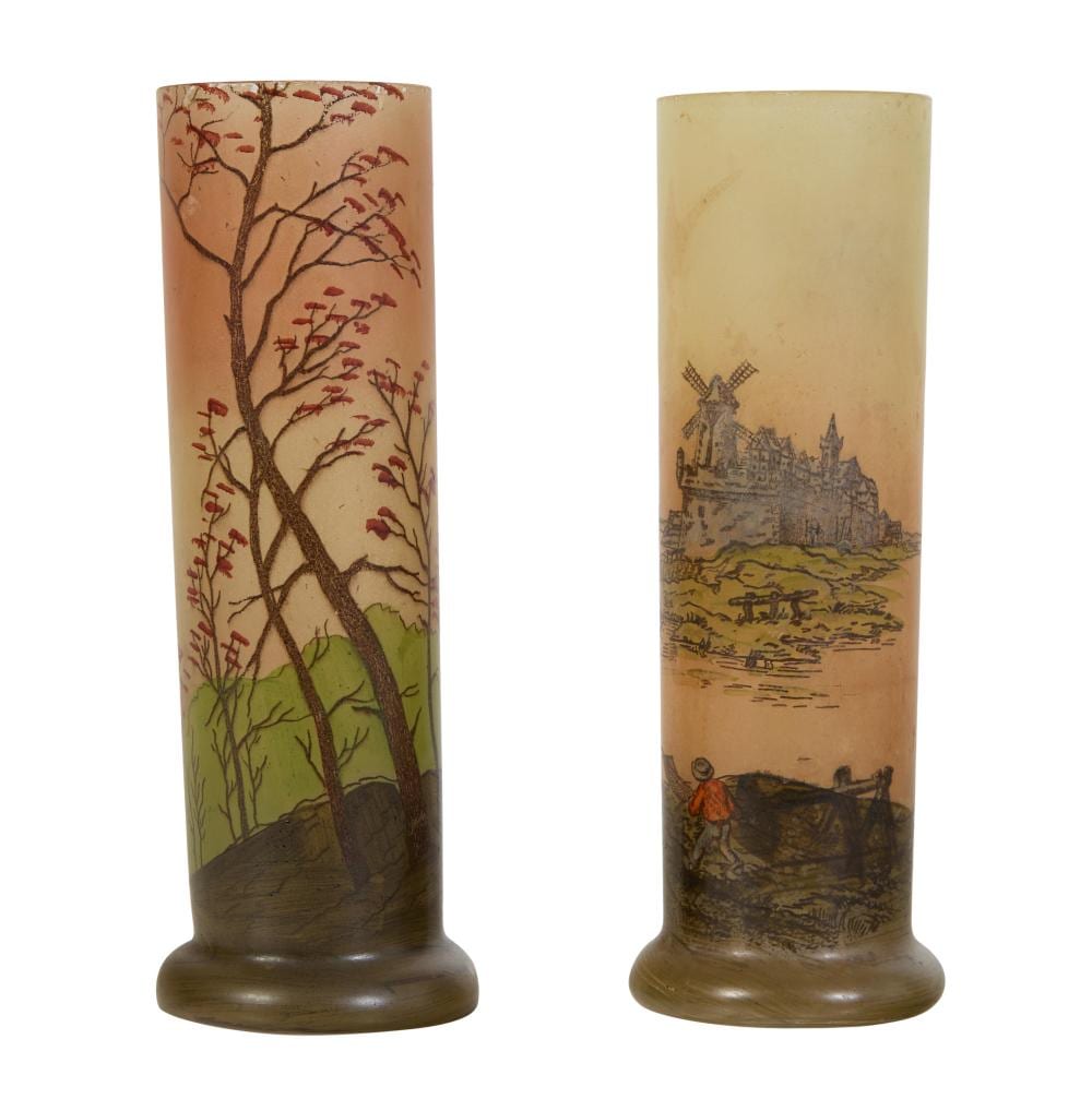 Francois Theodore Legras comparable auction result: francois theodore legras french 1839 1916 two art glass vases early 20th c each h 10 7 8 in dia 3 3 4 in 2 pcs