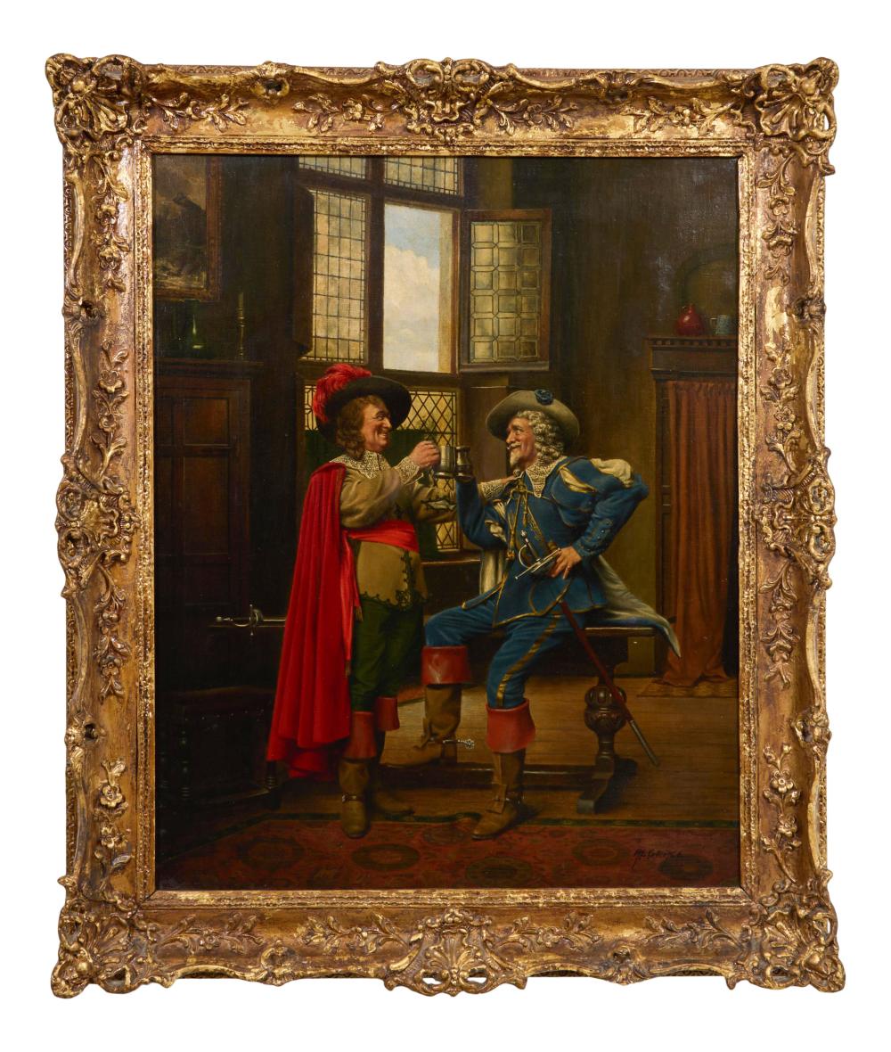 Alfred Lyndon Grace comparable auction result: alfred lyndon grace british 1867 1949 cavaliers toast h 30 in w 24 in framed h 36 3 4 in w 31 in