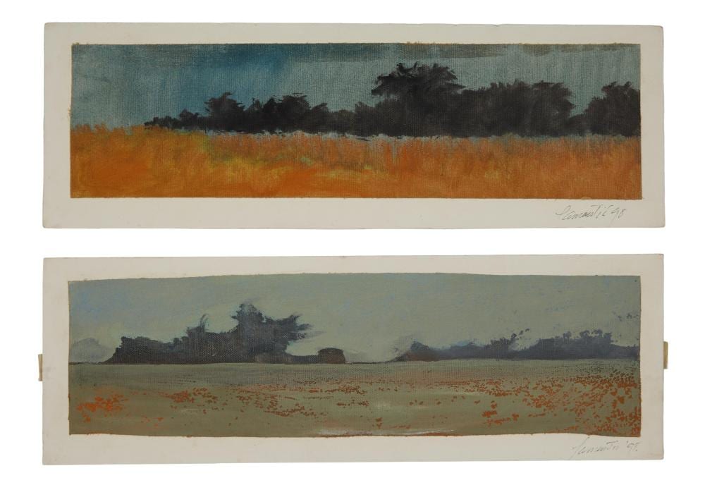 James Lamantia comparable auction result: james rogers lamantia american louisiana 1923 2011 two landscapes 1998 each h 4 1 4 in w 15 1 4 in cardboard h 5 1 2 in w 16 5 8 in 2 pcs