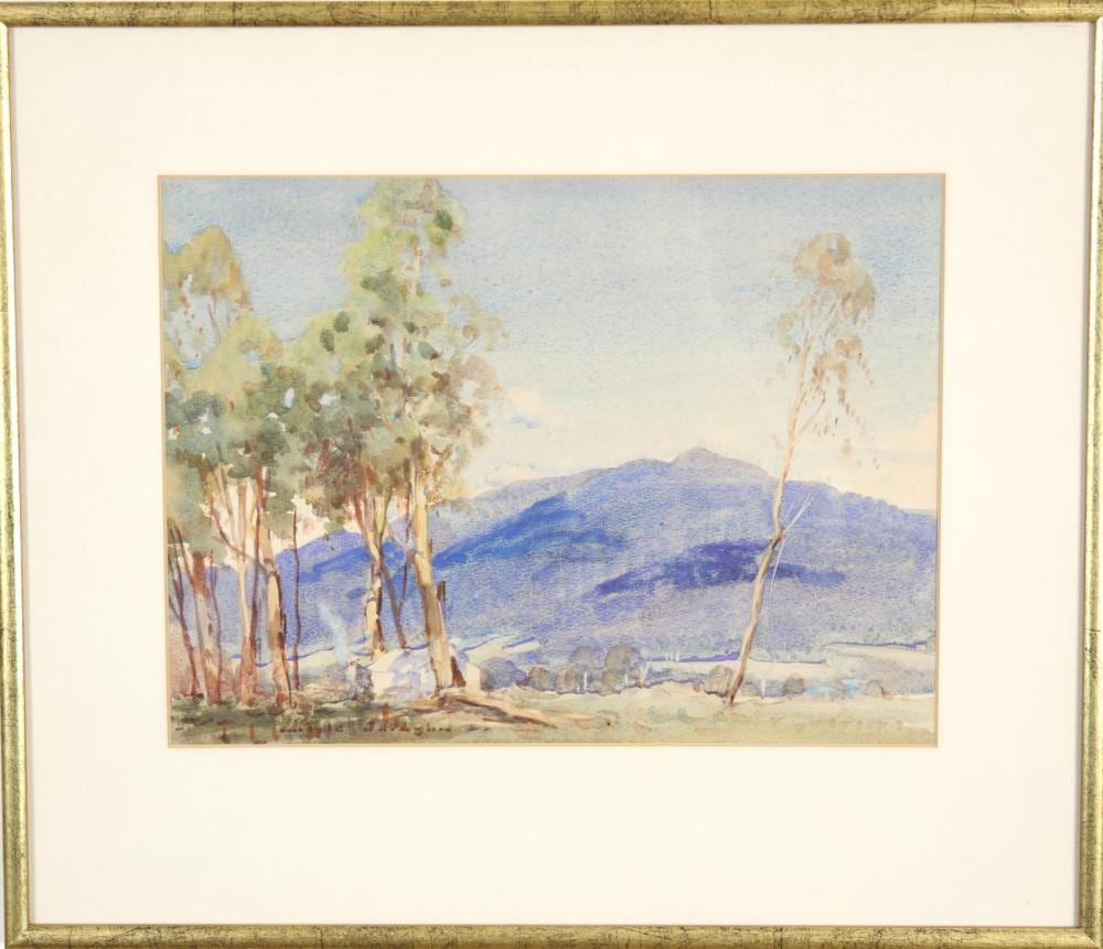 Carlyle Jackson comparable auction result: carlyle jackson mount bogong watercolour 27 x36 cm signed lower left