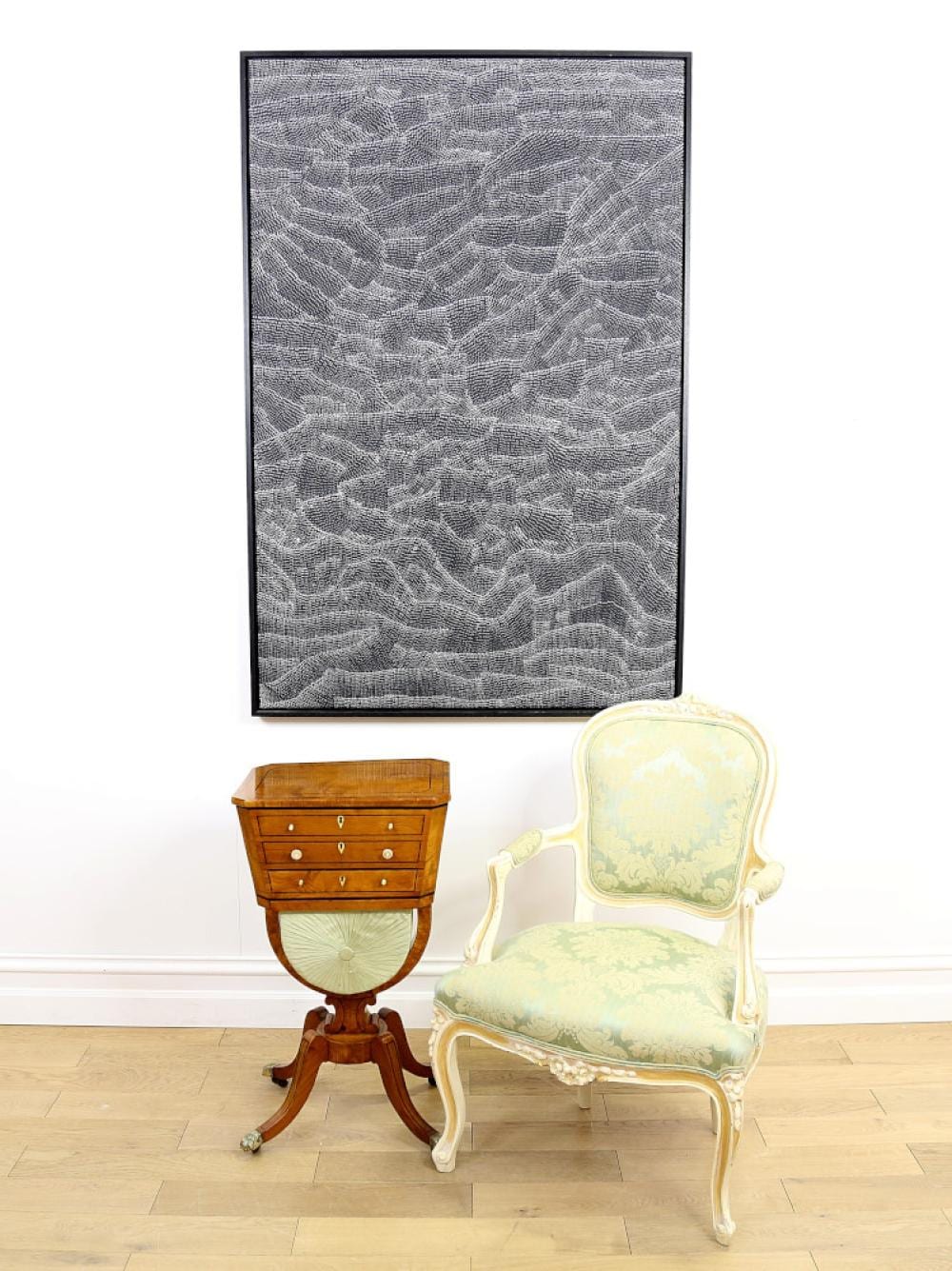 Lily  Kelly comparable auction result: lily kelly napangardi b 1948 tali sandhills acrylic paint on linen 146cm x 96cm signed verso