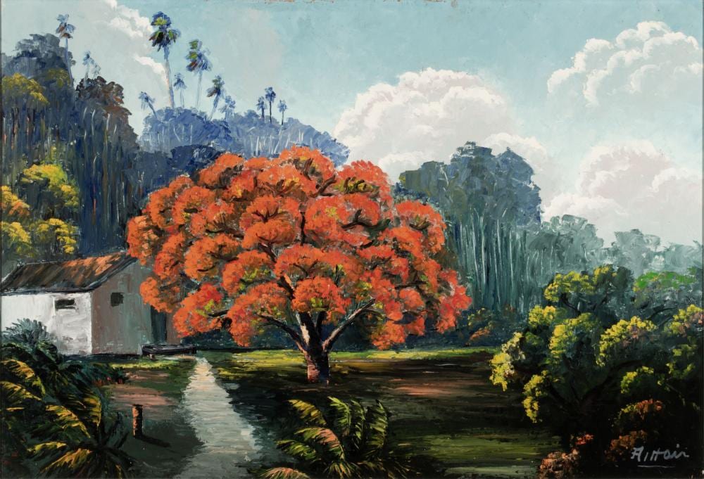 Alfred Hair comparable auction result: alfred hair 1941 1971 florida highwaymen oil on board