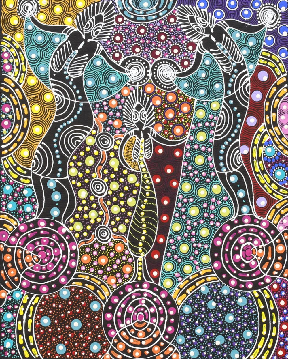 colleen wallace dreamtime sisters acrylic on linen 50cm x 40cm · Ozbid Auctions · 2025-01-02 Colleen Wallace comparable auction result: colleen wallace dreamtime sisters acrylic on linen 50cm x 40cm