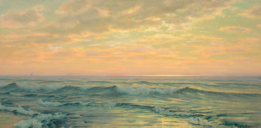 Alexander Harrison comparable auction result: alexander harrison 1853 1930 breaking wave oil on canvas18 x 36 in