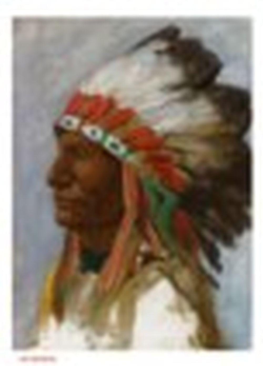 Richard Lorenz comparable auction result: richard lorenz 1858 1915 profile of an indian chiefoil on gessoed board13