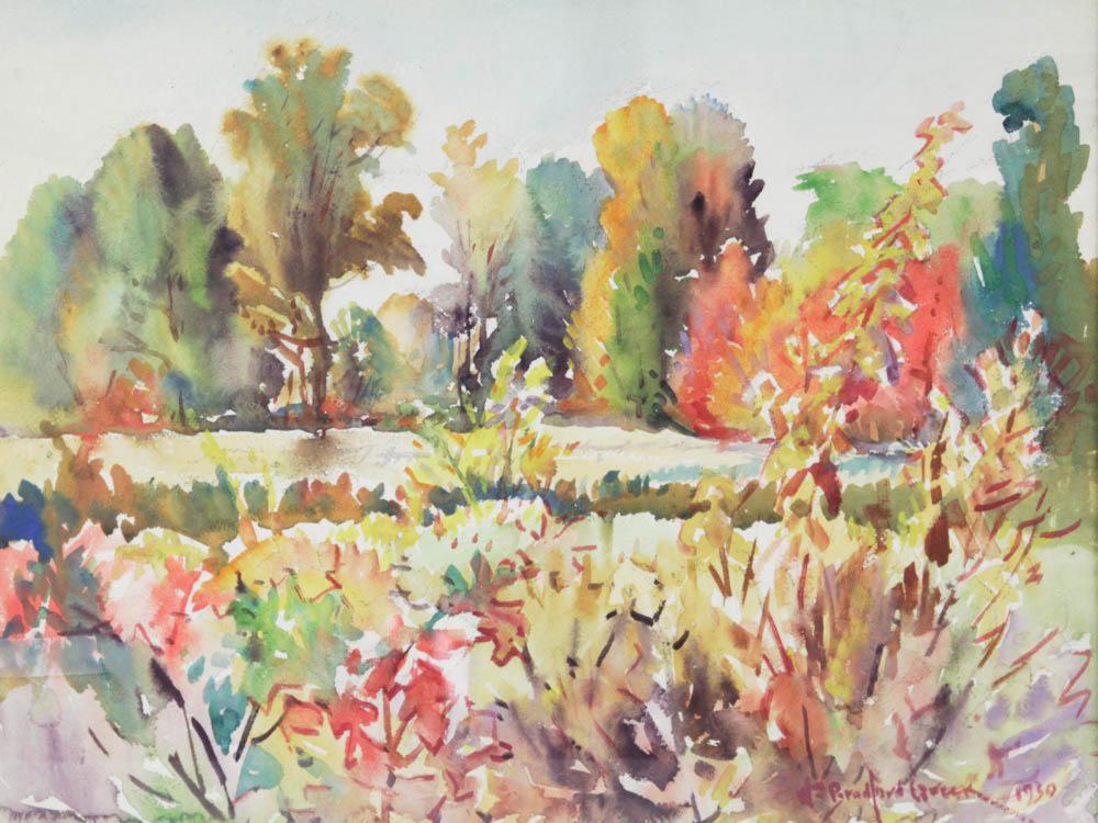 William Bradford Green comparable auction result: william bradford green landscape watercolor