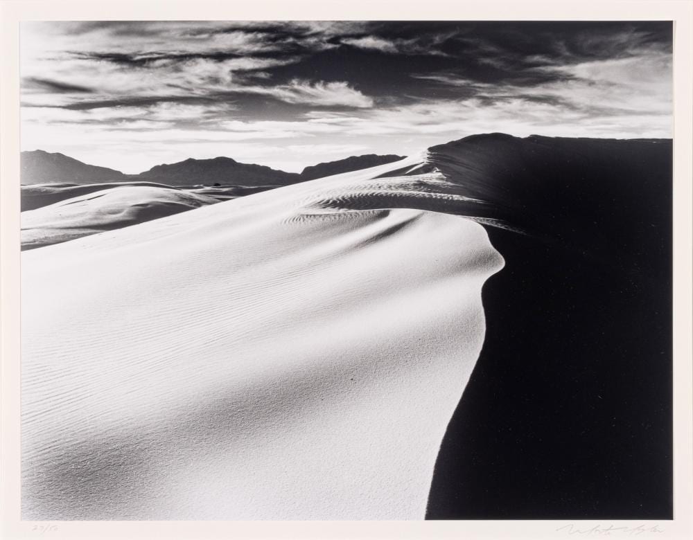 Monte Nagler comparable auction result: monte nagler american b 1939 gelatin silver print 1990 dune sands white sands nm h 15 w 19 5