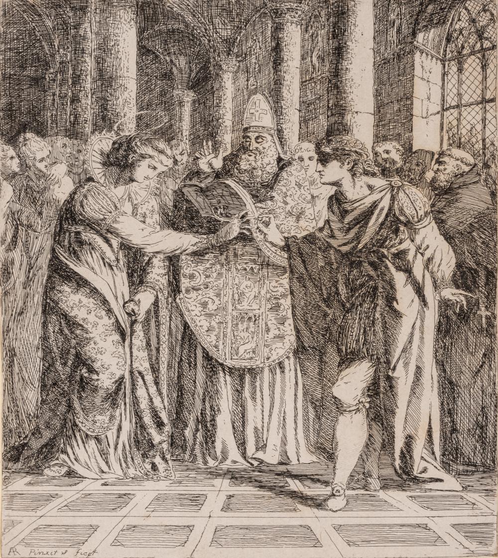 Alexander Runciman comparable auction result: alexander runciman british 1736 1785 etching on wove paper ca late 18th c marriage of saint margaret h 8 6 w 7 12