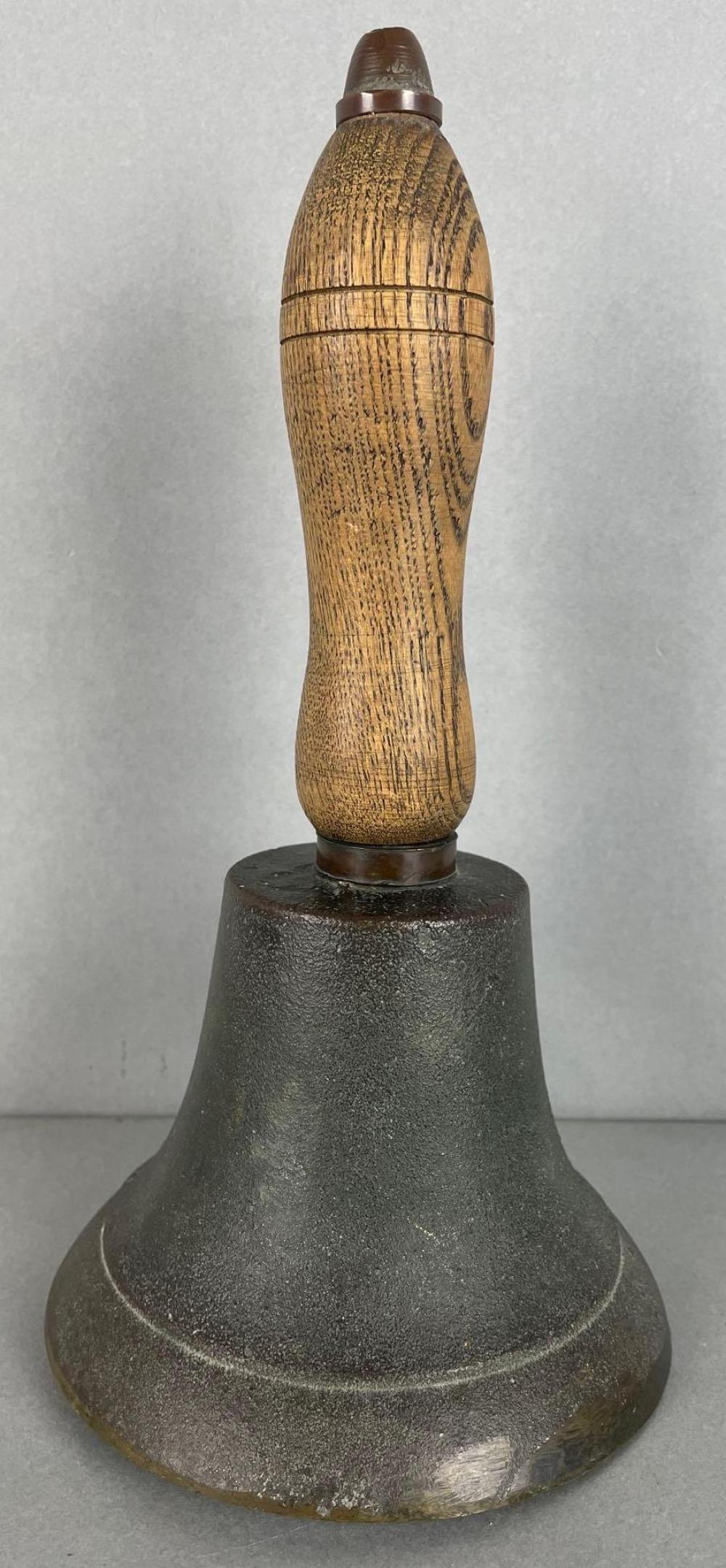 Antique Brass School Hand Bell sold by Matthew Bullock Auctioneers, lot 18 — auction record photograph