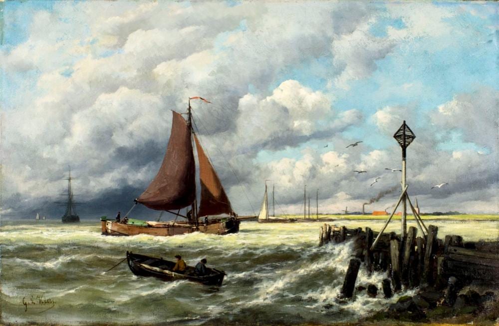 George Laurens Kiers comparable auction result: george laurens kiers dutch 1838 1916 oil painting antique