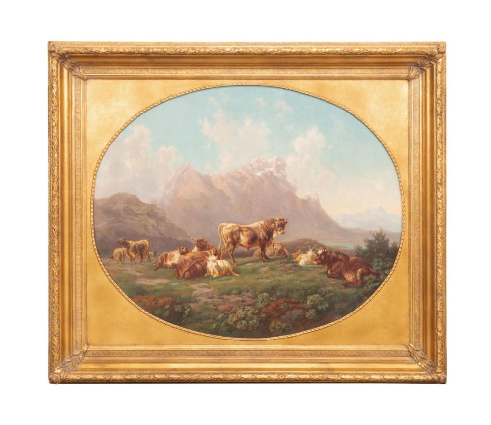 Louis van Kuyck comparable auction result: louis ludwig reinhardt the bull oil on canvas