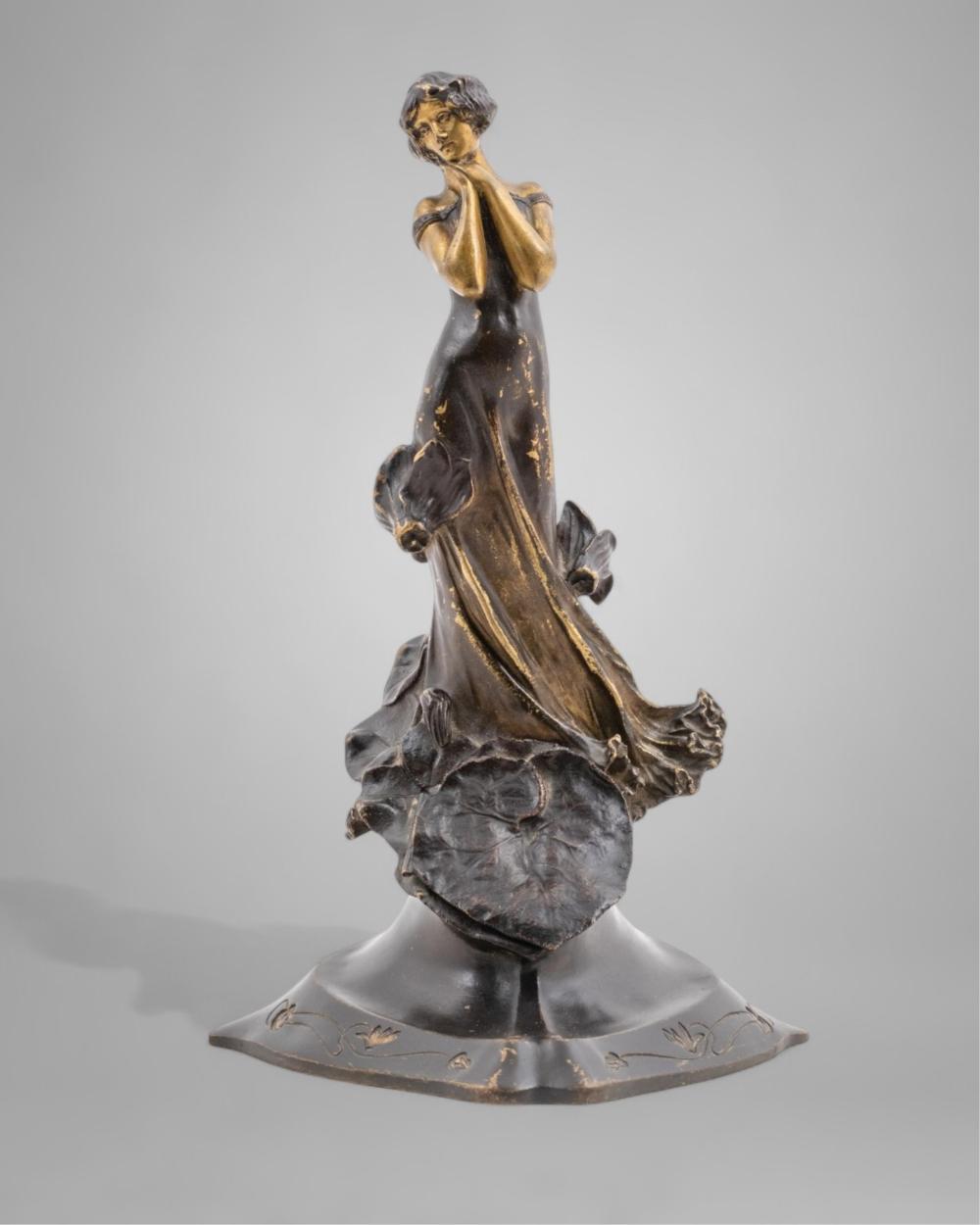 Karl Korschann comparable auction result: charles korschmann signed art nouveau bronze figural inkwell early 20th century