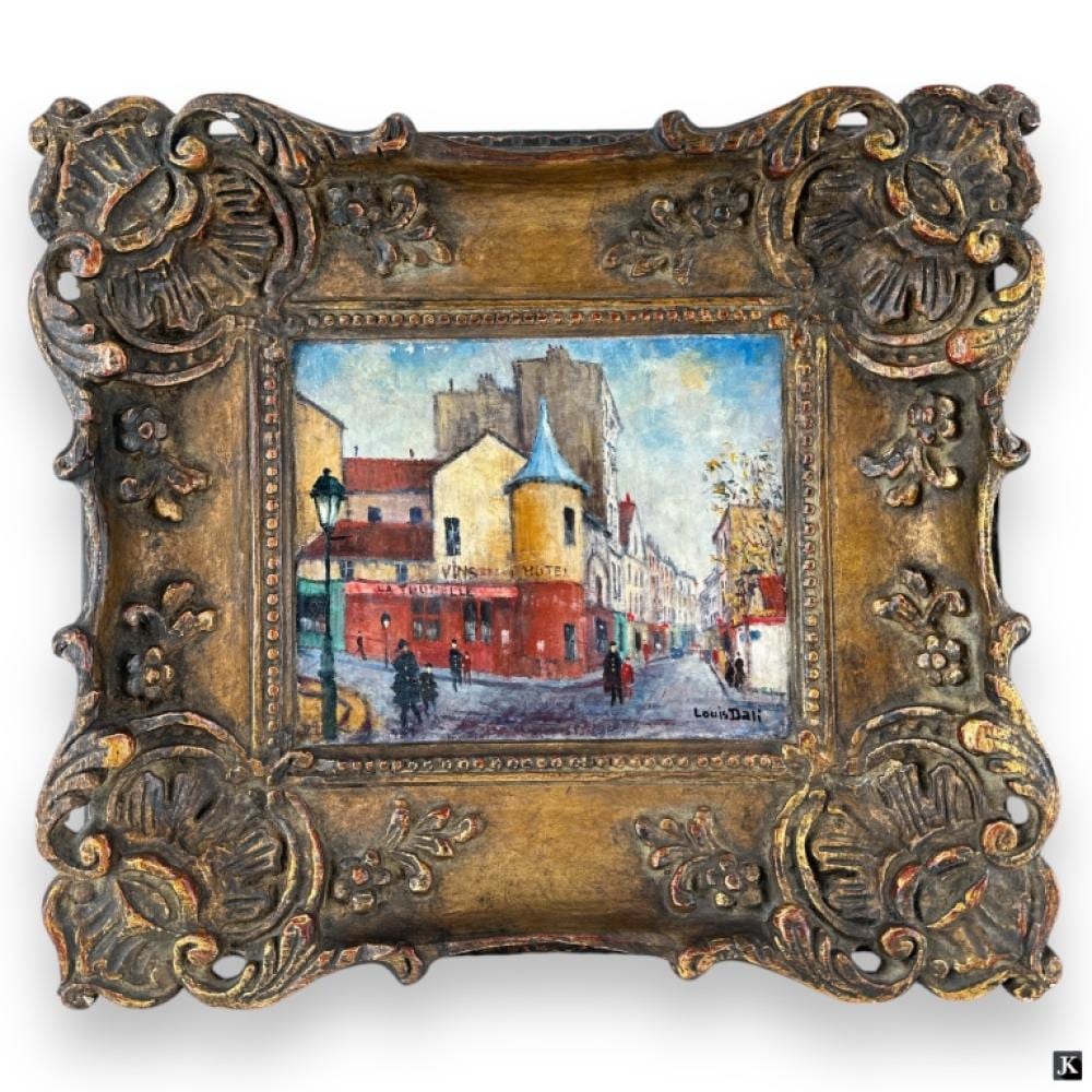 Louis Dali comparable auction result: louis dali oil on canvas paris street scene