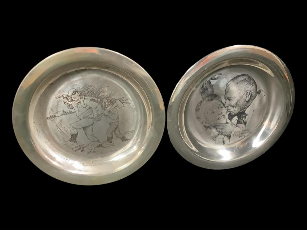 Auction comp thumbnail for Two Franklin Mint Sterling Norman Rockwell Plates (Caswell Prewitt Realty, INC, Lot 77)