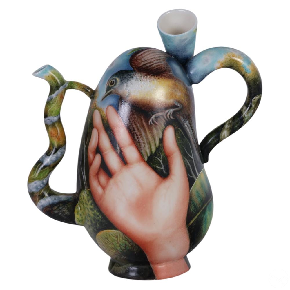Kurt Weiser comparable auction result: kurt weiser b 1950 hand painted porcelain teapot