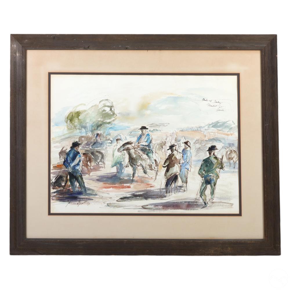 John Groth comparable auction result: john groth 1908 1988 watercolor and ink painting